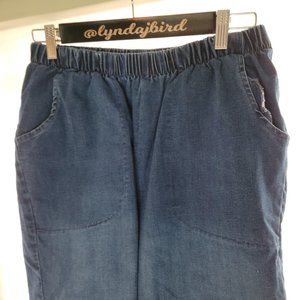 Woman Within Denim Shorts with Elastic Waist